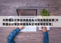 大数据云计算区块链龙头公司有哪些股票[大数据云计算区块链龙头公司有哪些股票]